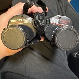 Vintage Tasco 190RB Compact Binoculars Fully Coated Optics 7x25mm With Case